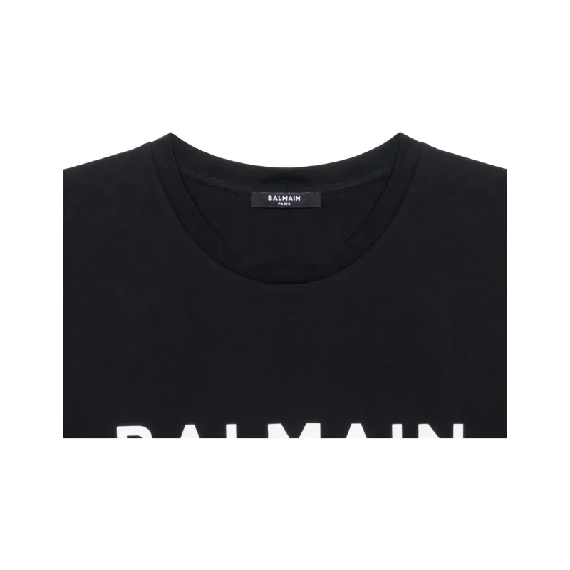 BALMAIN Flocked Logo T-Shirt-7