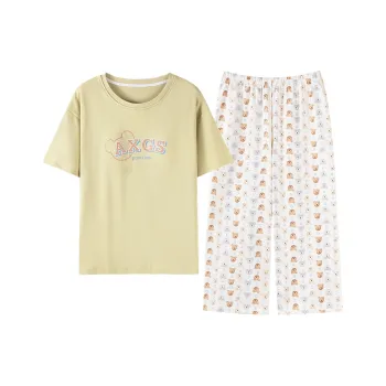 BONAS Pajama Set Women's Light Green Bear