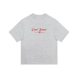Heather Gray with Red Print