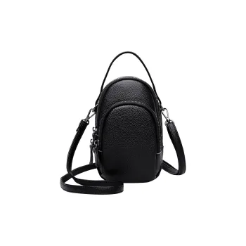 VANDEE Cow Leather Shoulder Bag Crossbody Bag Handbag Small Size Women's Black