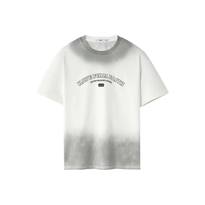 HLA Short Sleeved T Shirts Men's Ecru Gradient-0
