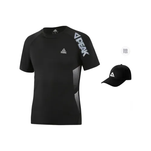PEAK T-Shirts Unisex Black+Hats & Caps