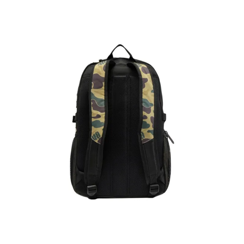 LiNing BadFive Polyester Backpack Regular Unisex Yellow Green Camouflage All Over Print-1