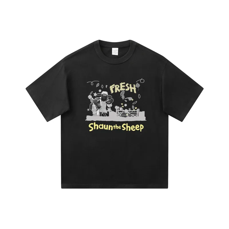 SHAUN THE SHEEP 100% Cotton T Shirt Summer Unisex-0