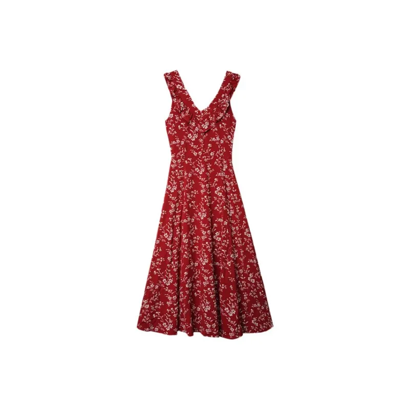 The Plums Are Cooked Slip Dress Women's Monet Vintage Red-1