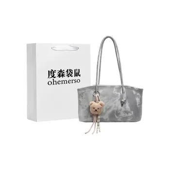 Dusen Kangaroo PU Shoulder Bag Women's Multicolor