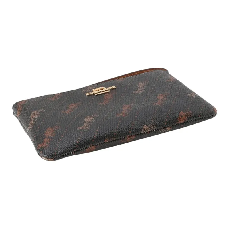 COACH Leather Mahjong Bag Clutch Coin Purse Wrist Bag Women's-3