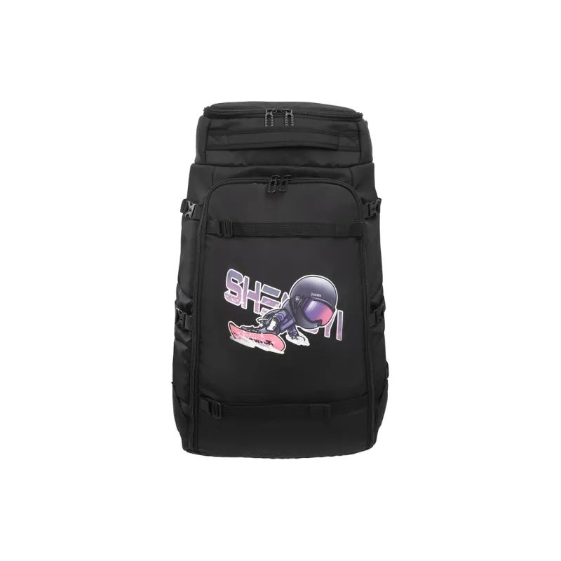 Deli Bear Oxford Backpack Regular Unisex Black Gray Blue/Orange-0