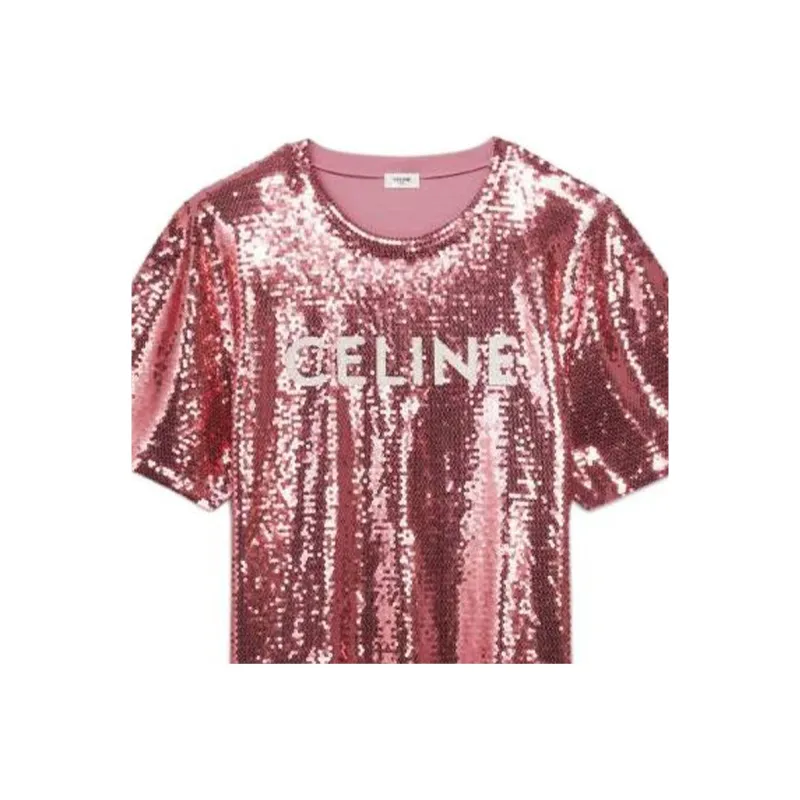 CELINE Sequin Embellished Crewneck T Shirt-3