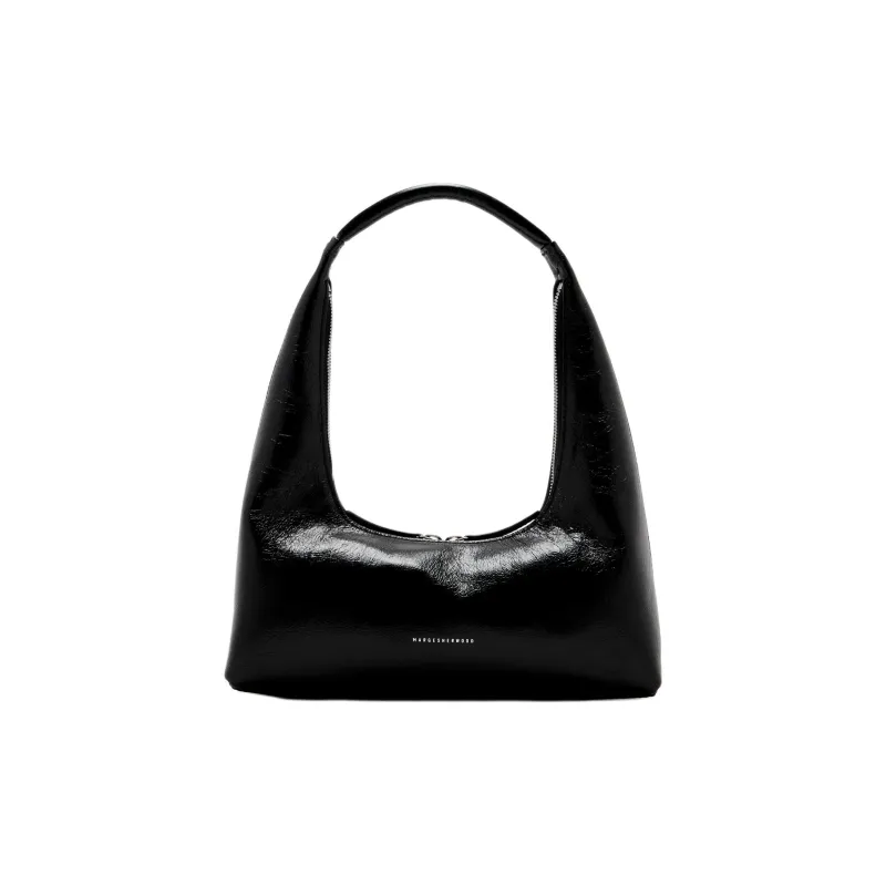 MARGESHERWOOD Leather Hobo Bag Shoulder Bag Women's Black-0