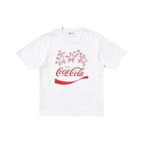 Coca cola X Keith Haring X UNIQLO Keith Haring X Coca Cola Collaboration T Shirts Unisex White
