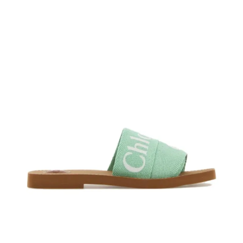 Chloe Woody Slide Slippers Women's Green-1