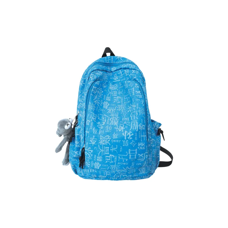LUVISTRUE Nylon Backpack Laptop Backpack Regular Unisex Light Blue/Dark Blue/Black-4