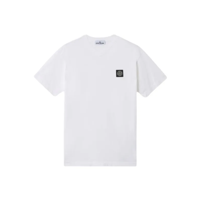 STONE ISLAND Compass Patch V Neck T Shirt-0