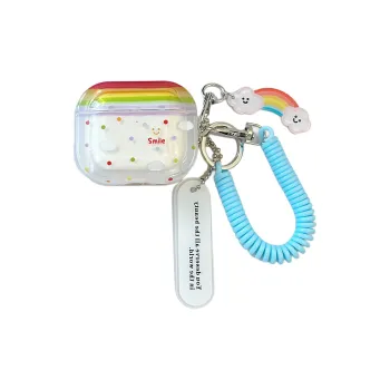 Antey Compatibility  AirPods Pro 2/AirPods 3/AirPods Pro TPU Rainbow Polka Dot Smiling Pendant Couple Headphone Cases