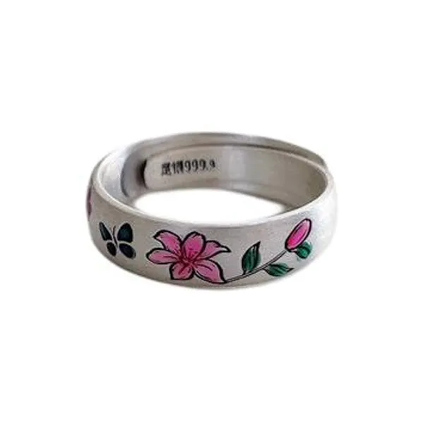 AITAO 999 Fine Silver Full Silver Ring Women's-0