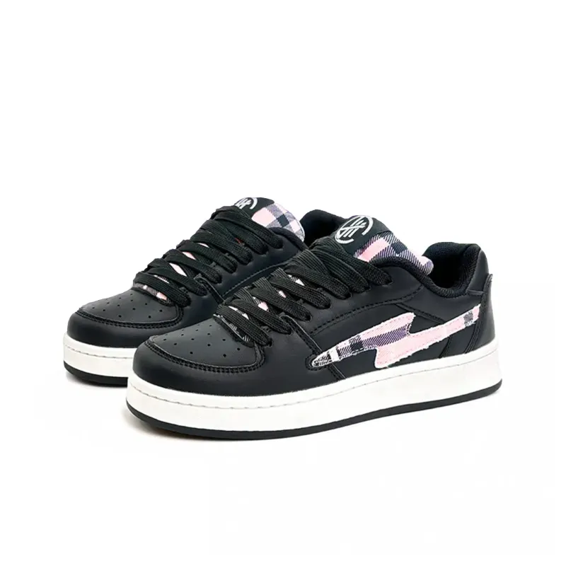 FULLXUAN Low-Top Skateboard Shoes Women's Black Red-12