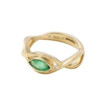 Shay 18K Gold Emerald Rings Unisex Gold
