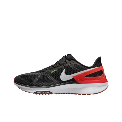 Nike Zoom Structure 25 Cushioning, Breathable, Supportive Low Top Running Shoes Men's Black Red