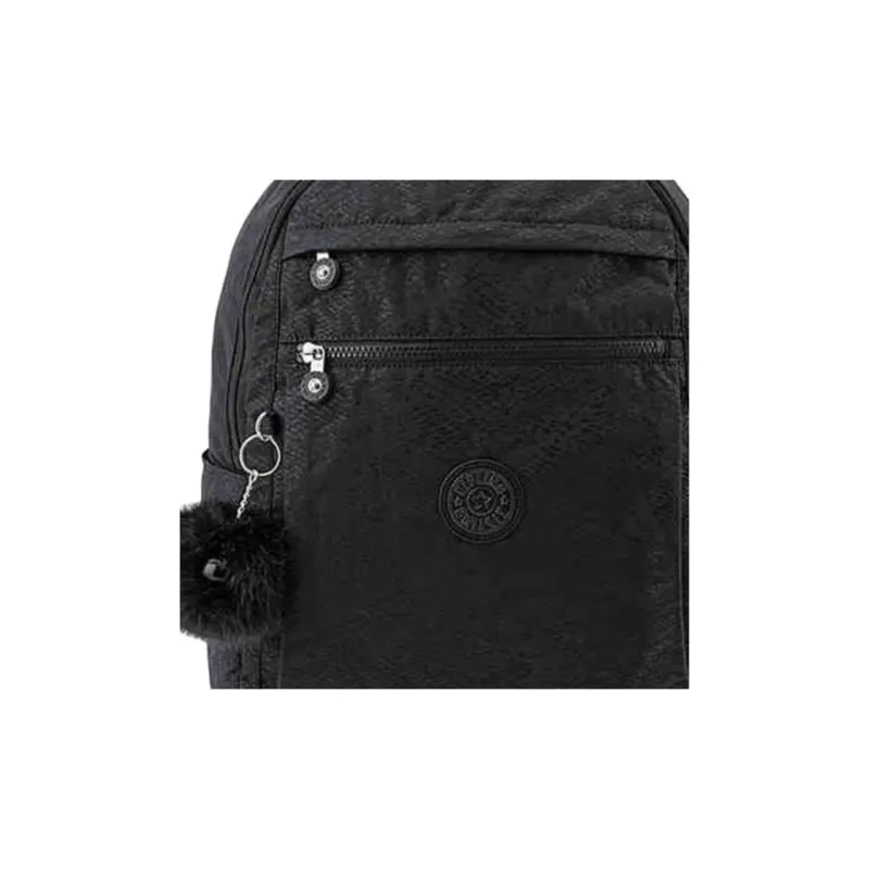 Kipling Fabric Backpack Large Size Unisex Black-2