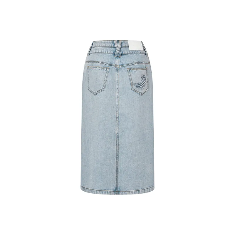 RARE Denim Long Skirts Women's Blue-1