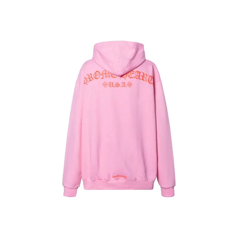 Chrome Hearts Red Logo Hoodie Pink-1