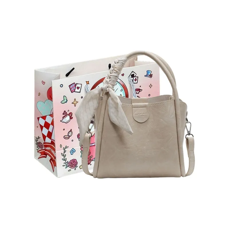 MOM'S HELPER PU Crossbody One Shoulder Handbags Women's Ecru/Black/Khaki-9
