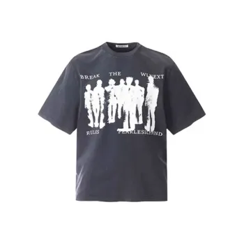 WLNEXT T Shirt Loose Fit Trendy Brand Street Cool Distressed T Shirt Trend Unisex