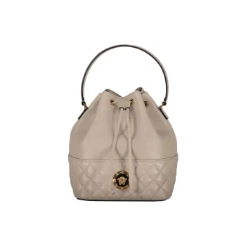 FANSIZHE La Medusa Lambskin Bucket Bag, Shoulder Bag, Crossbody Bag, Handbag Women's Oats Gray