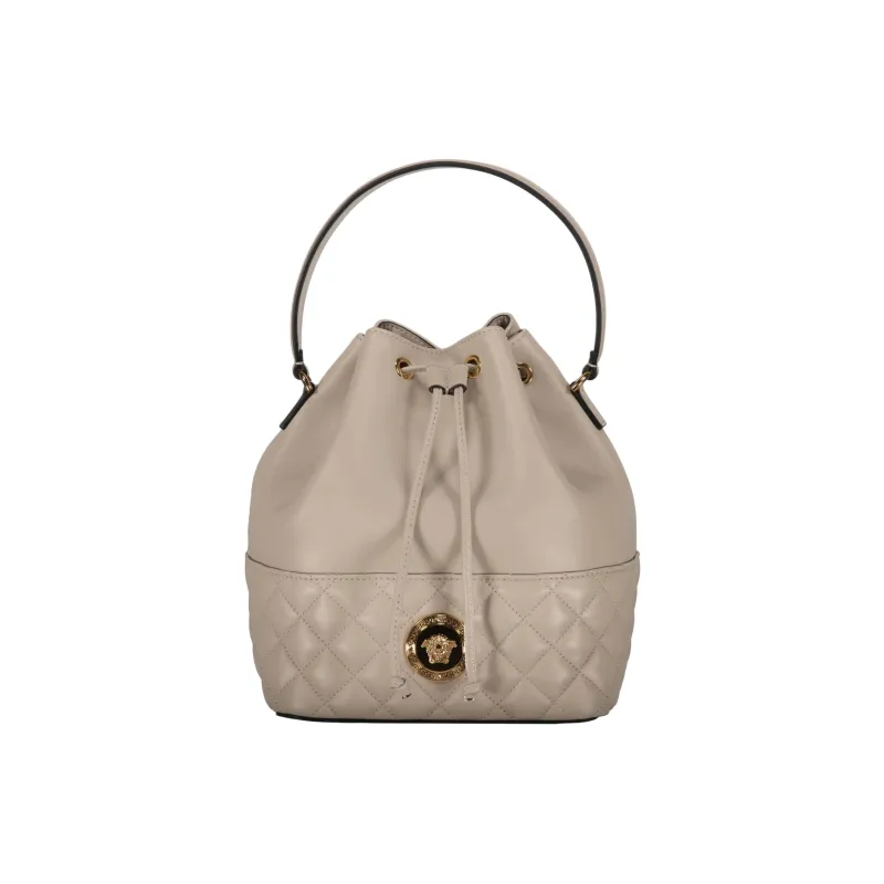 FANSIZHE La Medusa Lambskin Bucket Bag, Shoulder Bag, Crossbody Bag, Handbag Women's Oats Gray-0