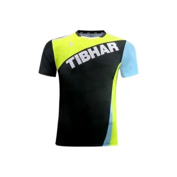 TIBHAR T Shirt Men's Dark Gray/fluorescent Green