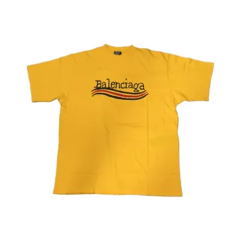 Balenciaga T Shirt Regular Fit Men's Yellow
