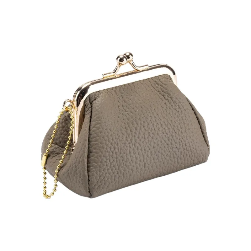 Tong Tong Rabbit Top Grain Cow Leather Coin Purse Women's Black/Ecru/Khaki/Earth Yellow/Yellow/Orange-3