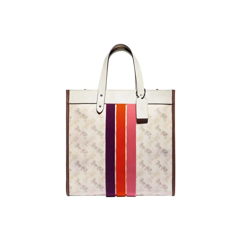 COACH Field Leather Shoulder Bag Crossbody Bag Tote Bag Shopping Bag Crossbody Bag Handbag Large Size Women's White-0