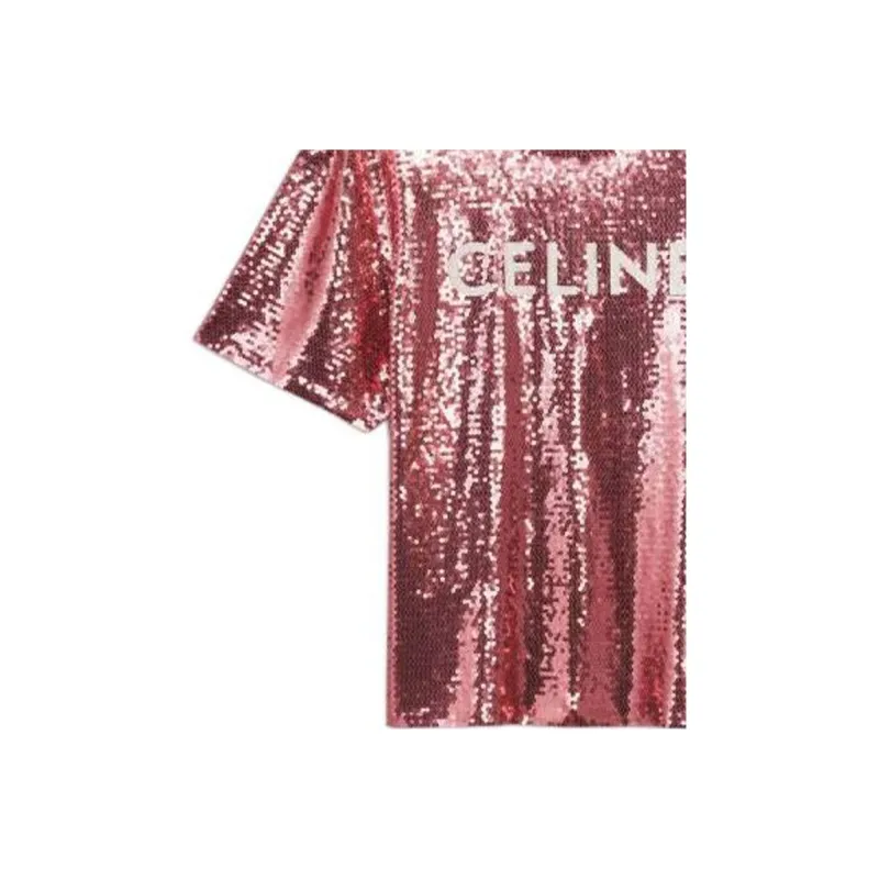 CELINE Sequin Embellished Crewneck T Shirt-4
