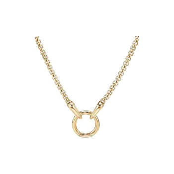 David Yurman 18kt Yellow Gold Smooth Amulet Box Chain Necklace 2.7mm