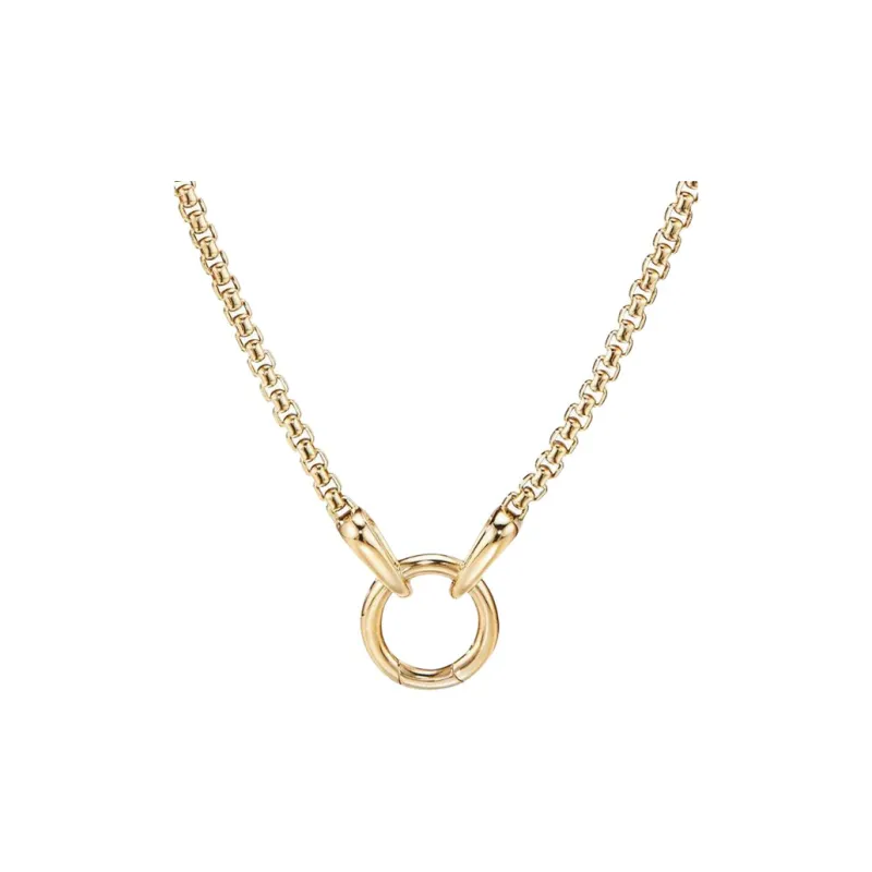 David Yurman 18kt Yellow Gold Smooth Amulet Box Chain Necklace 2.7mm-0
