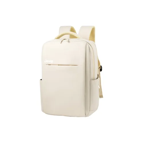 Jeep Polyester Backpack Large Size Women's Ecru