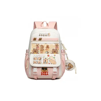 Deli Bear Nylon Fabric Backpack Regular Unisex Pink/Purple/Brown/Black/Blue