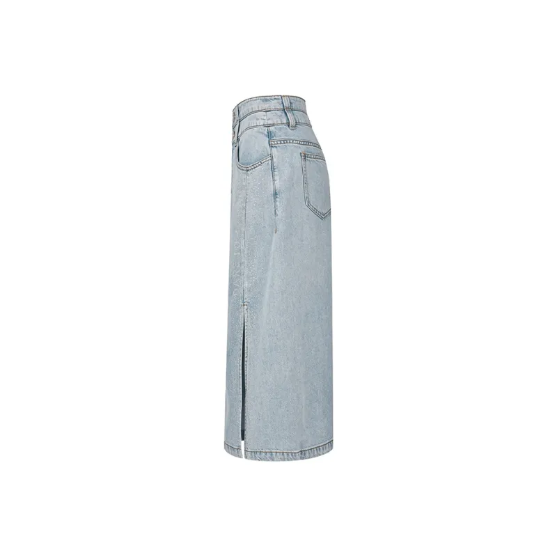 RARE Denim Long Skirts Women's Blue-2