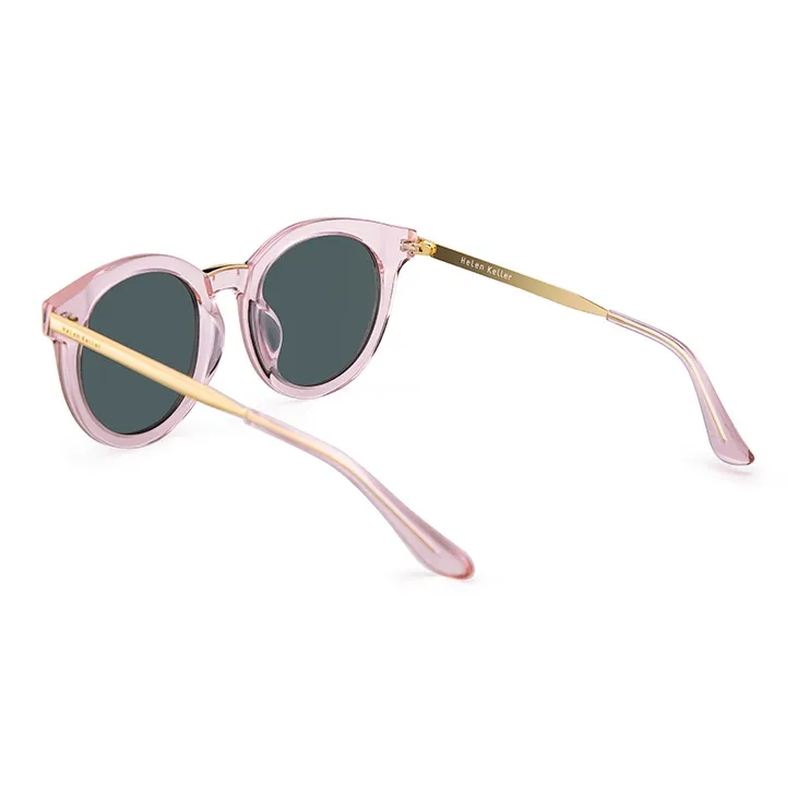 HELEN KELLER Plate Frame Oval Sunglasses Unisex-3
