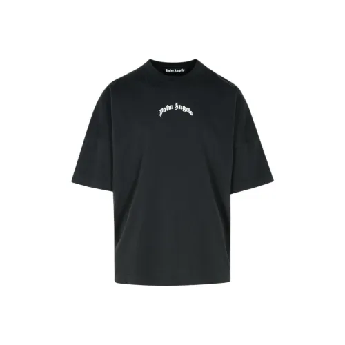 PALM ANGELS Curved Logo Crewneck T Shirt