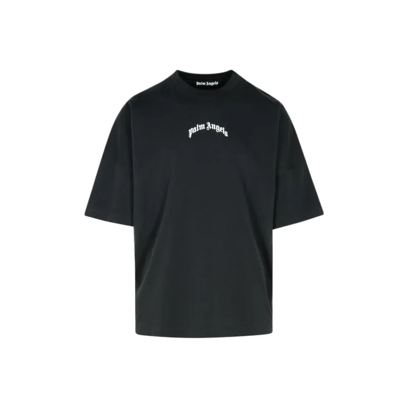 PALM ANGELS Curved logo T shirt-0