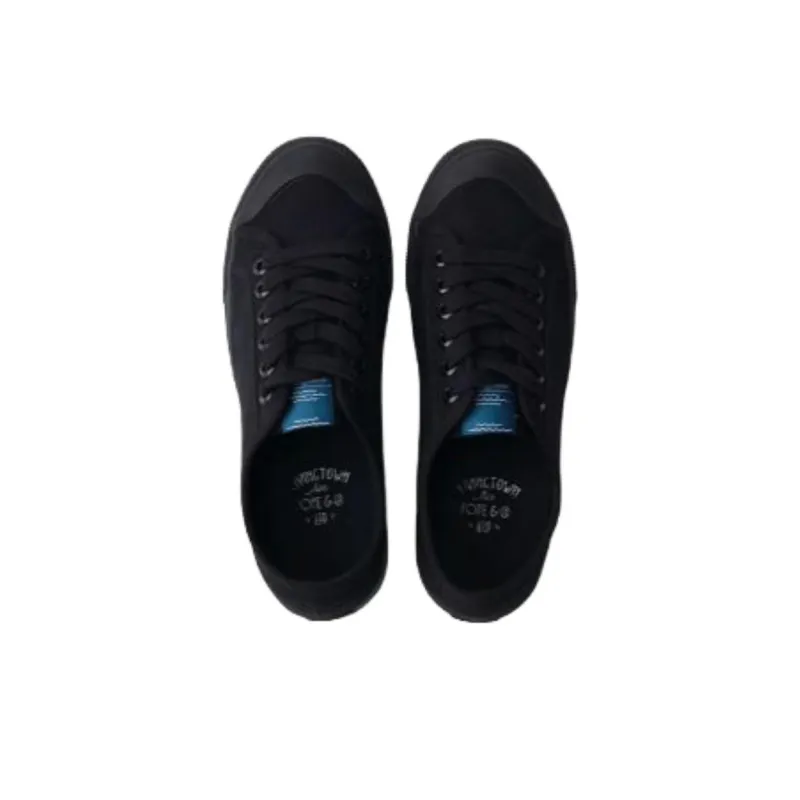 LIVINGTOWN Abrasion-Resistant Low-Top Canvas Shoes Unisex Black-3