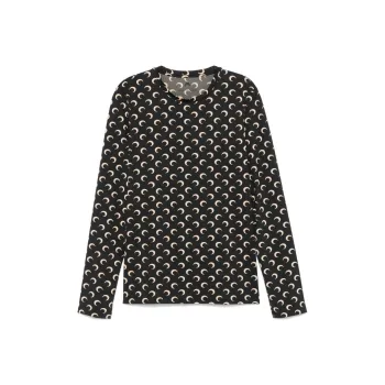 Marine Serre Moon Printed Long Sleeved T Shirt