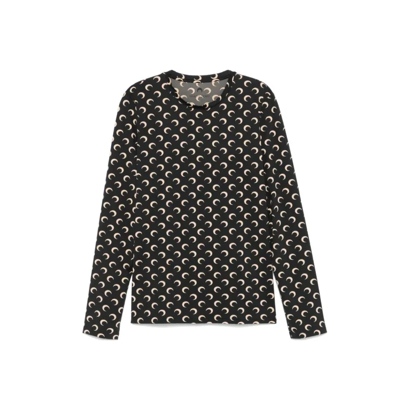 Marine Serre Moon Printed Long Sleeved T Shirt-0