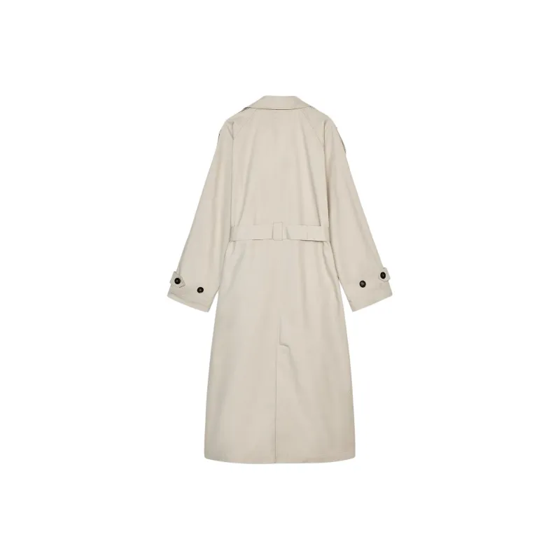 ZARA Trench Coat Women's Beige Yellow-1