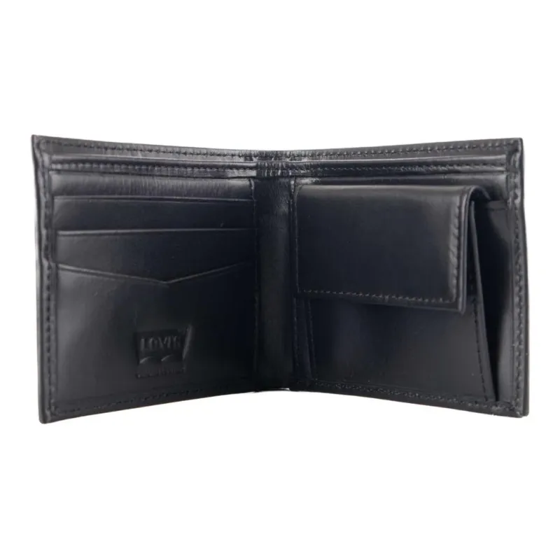 Levi’s Grained Cow Leather Wallet Men's Black-4