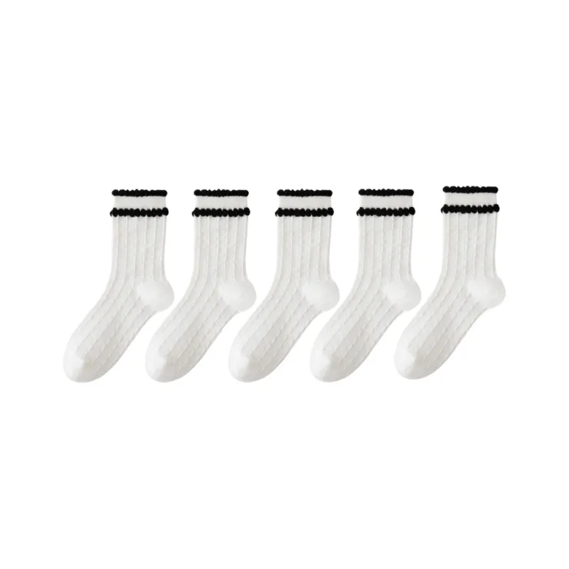 Lan Miao Mid Calf Socks Women's 5 Pack-6