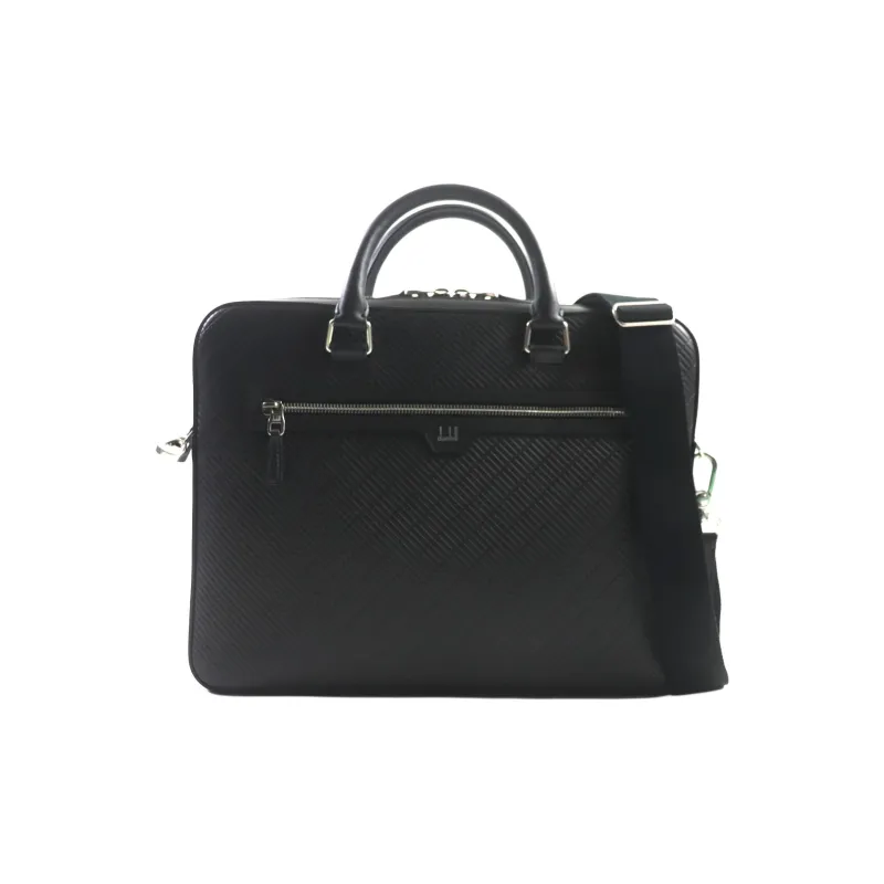 Dunhill Grained Calfskin Portable Briefcases Men's Black-1
